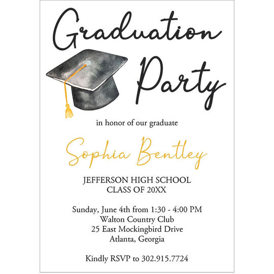 Graduation Hat Invitations